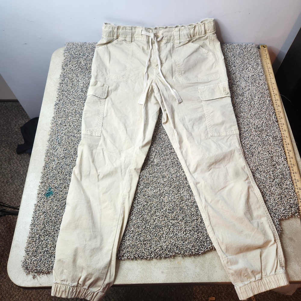 American Eagle Womens Pants Beige Size 16 Cargo Baggy Grunge Y2k 90's Drawstring